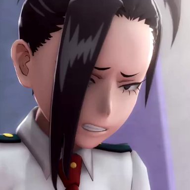 animated, being watched, black hair, classroom, commando, greatm8, innie pussy, momo yaoyorozu, my hero academia, no panties, no pubes, pleated skirt, puffy pussy, pussy, shaved