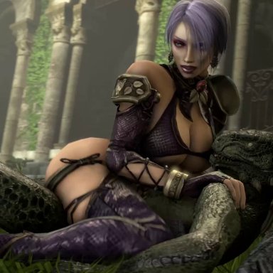 3d, animated, bouncing breasts, cowgirl position, interspecies, isabella valentine, lizardman, no sound, noname55, soul calibur, tagme, webm