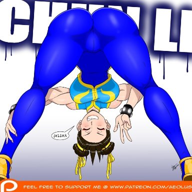 1girls, 2019, 5 fingers, aeolus06, ass, bent over, big ass, big butt, brown hair, bubble ass, butt, cameltoe, capcom, chun-li, clothed