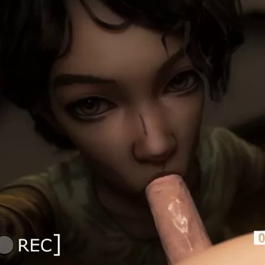 1female, 1girl, 3d, 3d animated, 3d animateed, 3d animation, animated, blender, blowjob, clementine, female, male, no sound, oral, oral sex