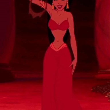 aladdin, crown, disney, jasmine, jasmine (aladdin), red dress