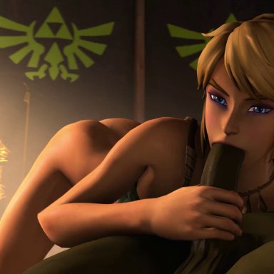 3d, androgynous, animal penis, animated, avesfm, breath of the wild, fellatio, femboy, ganondorf, gay, gerudo link, girly, legend of zelda, link, nintendo