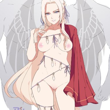 1girls, areolae, breasts, condom, cum, cum in condom, edelgard (fire emblem), female, female only, filled condom, fire emblem, fire emblem: three houses, hair, long hair, nintendo