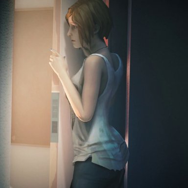 1boy, 2girls, 3d, animated, ass, being watched, bent over, chloe price, female, from behind, fugtrup, life is strange, male, rachel amber, sex