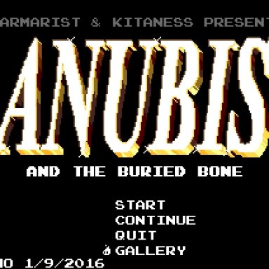 2016, anal, anal penetration, animal genitalia, animal penis, animated, anthro, anubian jackal, anubis, anubis and the buried bone, anus, balls, bodily fluids, butt, canid