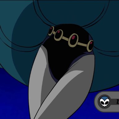 anal, anal sex, animated, anus, dc, dcau, double penetration, female, leotard, leotard aside, pussy, raven, restrained, sound, tagme