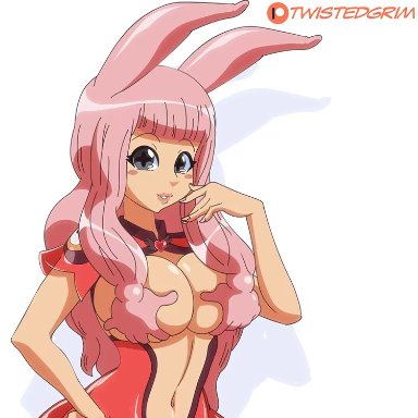 animated, breast grab, covered nipples, lactation, melona, nipples, pink hair, queen's blade, tagme, twistedgrim