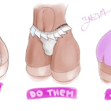 animated, chastity, chastity belt, chastity cage, chastity device, crossdressing, femboy, lingerie, male only, panties, sissy, stockings, trap, yazva