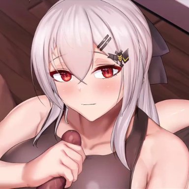 animated, big ass, big breasts, blowjob, clothed female nude male, cowgirl position, cum in mouth, cum in pussy, fellatio, girls frontline, handjob, iws-2000 (girls frontline), missionary position, red eyes, rinhee