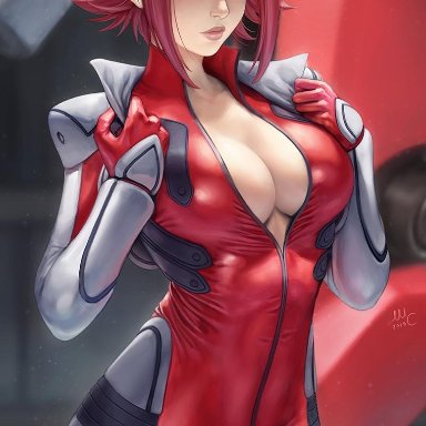 1girls, breasts, cleavage, code geass, female, female only, kallen stadtfeld, pinup, sciamano240, solo