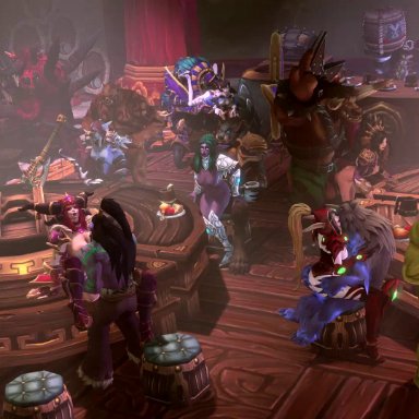 alexstrasza, ambrosine92, animated, auriel, d.va, heroes of the storm, jaina proudmoore, li-ming, orgy, sylvanas windrunner, tyrande whisperwind, valeera sanguinar, valla, webm