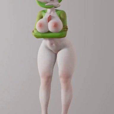 1girls, 3d, 4 fingers, animated, anthro, anthrofied, areolae, ass, barefoot, big ass, big breasts, big eyes, breasts, driverbunny37, exotic colors