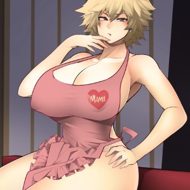 1girls, big breasts, breasts, cleavage, erect nipples, female, female only, large breasts, looking at viewer, mitsuki bakugou, my hero academia, nachocobana, nipples, solo