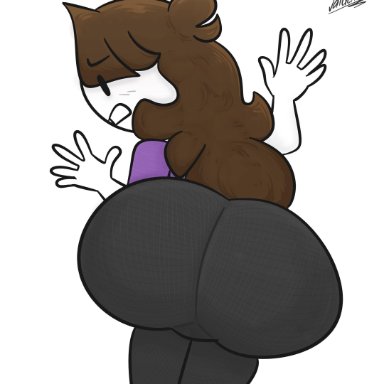 angry, asian, ass, big ass, big butt, black eyes, brown hair, butt crack, clothing, female, floor, from behind, from behind position, hair, human