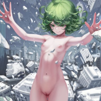 armpits, arms up, deep armpits, giantess, letdie1414, massive destruction, naked, nipples, one punch man, onepunch man, pussy, small breasts, tatsumaki, uncensored