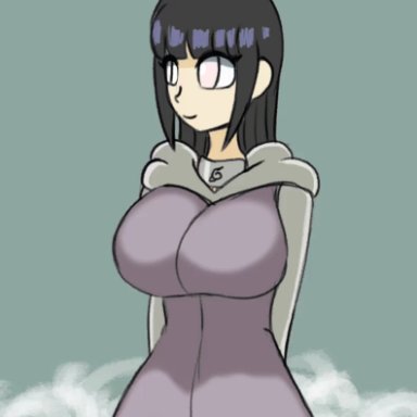 animated, blush, breasts, busty, hyuuga hinata, ichduhernz, long hair, naruto, naruto (series), naruto shippuden