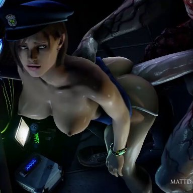 3d, animated, ass, bouncing breasts, huge ass, huge breasts, huge cock, jiggle, jill valentine, mattdarey91sfm, monster, resident evil, sex, smaller female, sound