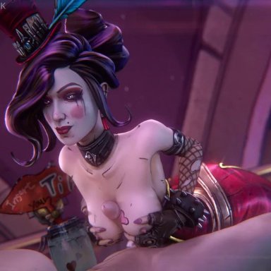 1boy, 1girls, 3d, animated, areolae, big breasts, borderlands, borderlands 3, breasts, erection, female, fpsblyck, large breasts, mad moxxi, male
