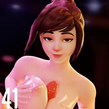 1boy, 1girls, 3d, animated, blizzard entertainment, loop, low res, mei (overwatch), nara41x, no sound, overwatch, paizuri, penis, pov, straight