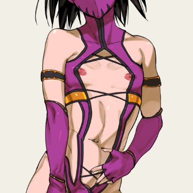 1boy, bulge, femboy, girly, kuroino (0kuro8ino6), legwear, looking at viewer, male, male only, mileena, mortal kombat, rule 63, solo, thighhighs, trap