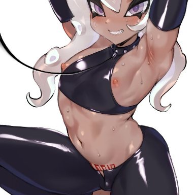 1boy, bulge, collar, femboy, girly, jtveemo, leash, male, male only, malesub, octoling, splatoon, thighhighs, trap