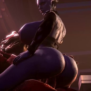 3d, alien, animated, asari, ass, big ass, big breasts, blue skin, bouncing breasts, breasts, bubble ass, busty, dreamhawk, female, large breasts