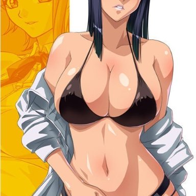 big breasts, black hair, kagami hirotaka, nico robin, one piece