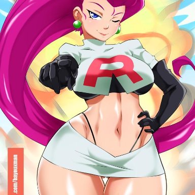 1girls, abs, alternate breast size, bayeuxman, belly, black gloves, blue eyes, boots, breasts, closed mouth, clothed, crop top, earrings, elbow gloves, explosion
