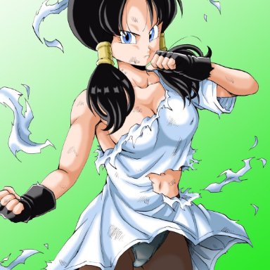 1girls, big breasts, blue eyes, cameltoe, cleavage, curvy, dragon ball, erect nipples, female, huge areolae, huge ass, puffy nipples, thick lips, twintails, videl