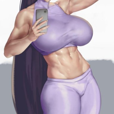 1girls, abs, big breasts, breasts, cleavage, eu03, fate (series), fate/grand order, female, female only, large breasts, minamoto no raikou (fate/grand order), muscles, muscular, muscular female