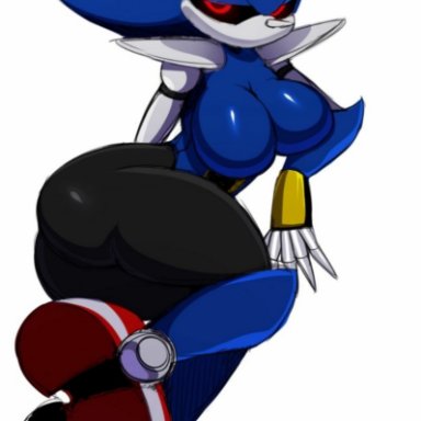 ..., big breasts, female, genderswap, looking at viewer, metal sonic, red eyes, robot, rule 63, solo, sonic (series), sssonic2