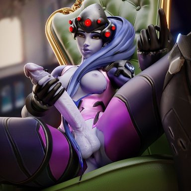 1futa, 3d, balls, big penis, blender, breasts, dickgirl, erection, full-package futanari, futa only, futanari, justfuta, looking at viewer, nipples, overwatch