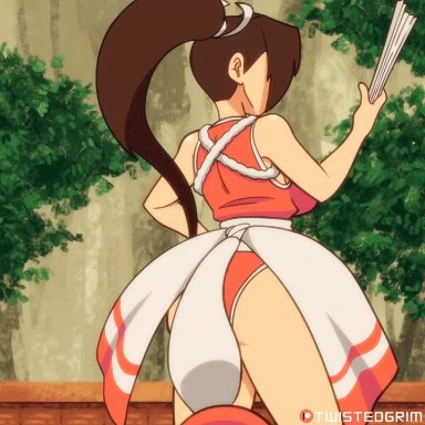 1girls, animated, ass, big ass, big breasts, bouncing breasts, breasts, cleavage, fatal fury, female, female only, king of fighters, large breasts, mai shiranui, solo