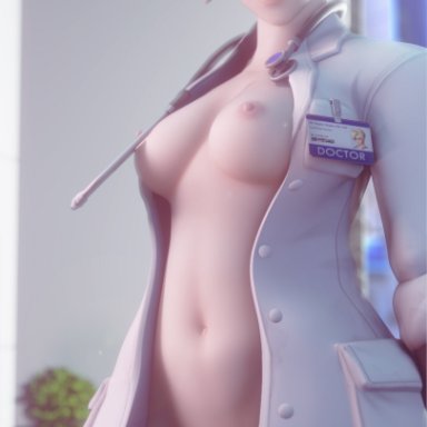 1girls, 3d, areolae, blender, breasts, female, female only, its-gergless, mercy, nipples, overwatch, pussy, solo