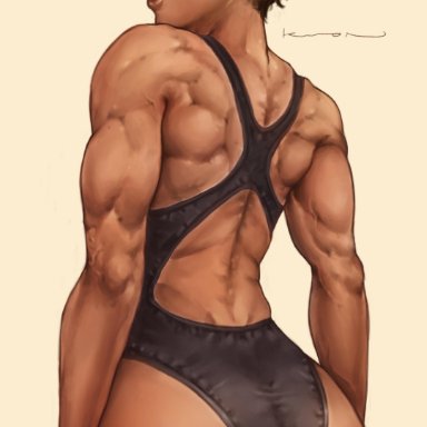 1girls, absurdres, ass, back muscles, big ass, comic, dark skin, dark-skinned female, female, female only, harriet bree, highres, muscles, muscular, muscular female