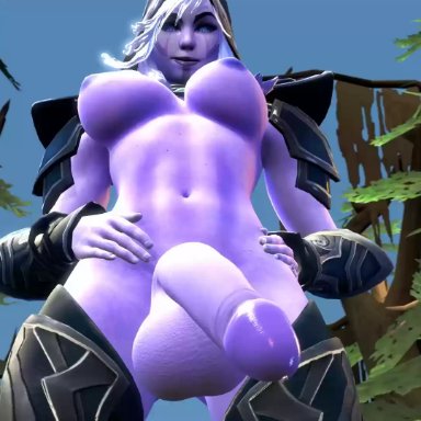 1futa, 3d, animated, areolae, balls, big breasts, big penis, bouncing breasts, breasts, coot27, dickgirl, dota 2, drow ranger, erection, futa only