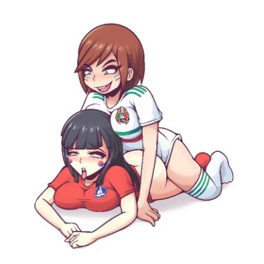 ahe gao, face paint, football, futa on female, futanari, implied futanari, implied sex, mexico, mexico-chan (accelart), rolling eyes, soccer, south korea, tears, tongue out, world cup