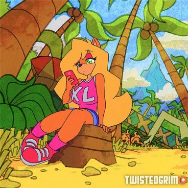 animated, bandicoot, bounce, bra, breasts, clothing, crash (series), crash bandicoot, tawna bandicoot, tearing clothes, twistedgrim