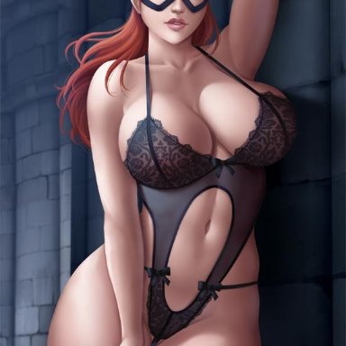 1girls, abs, barbara gordon, batgirl, batman (series), big breasts, breasts, cleavage, dc, female, female only, flowerxl, large breasts, pinup, solo