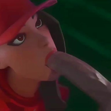 animated, big cock, blowjob, brown eyes, fellatio, female, fortnite, girl, hat, just the tip, latina, long hair, long penis, male/female, mslewd