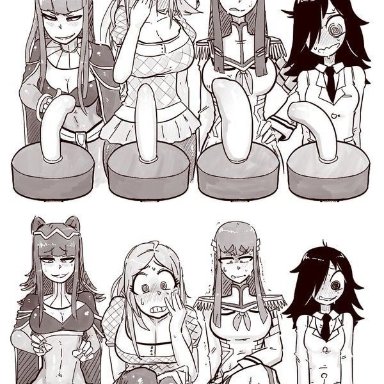 comic, dildo, dildo sitting, fire emblem, kill la kill, kuroki tomoko, satsuki kiryuin, tharja, turned-on, watashi ga motenai no wa dou kangaetemo omaera ga warui!