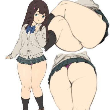 1girls, ass, big ass, female, female only, houtengeki, panties, skirt, solo, thick thighs, upskirt