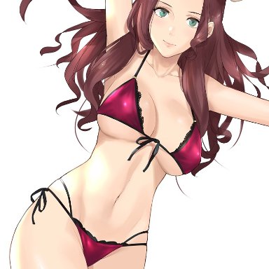 [email protected], 1girls, armband, bikini, brown hair, dorothea (fire emblem), fire emblem, fire emblem: three houses, green eyes, long hair, solo female, swimsuit