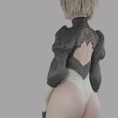 1girls, 3d, animated, ass, ass shake, big ass, blender, female, female only, nier, nier: automata, no sound, redmoa, spanking, thighhighs