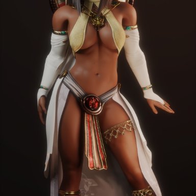 1girls, 3d, big breasts, breasts, cleavage, dark skin, dark-skinned female, female, female only, large breasts, mavixtious, overwatch, pharah, solo