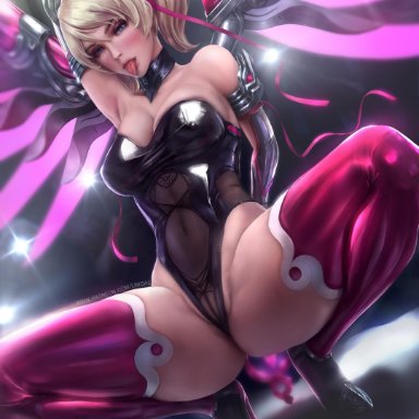 1girls, alternate costume, armpits, bare shoulders, belly, big breasts, blonde hair, bodysuit, breasts, cameltoe, cleavage, crown, female, female only, gloves