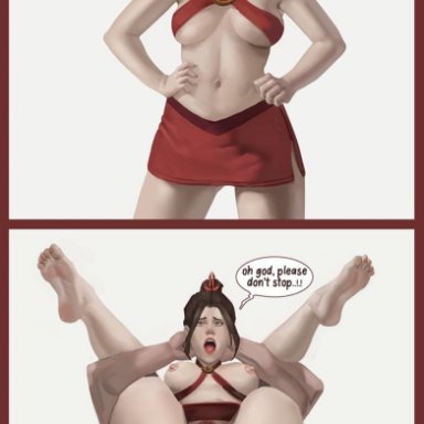 ahe gao, anal, anal sex, avatar the last airbender, azula, barefoot, big penis, clothing, crown, cumming, disembodied penis, exposed breasts, female focus, female orgasm, full nelson