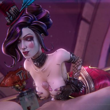 1boy, 1girl, 1girls, animated, big breasts, big penis, boobjob, borderlands, bouncing breasts, breasts, fpsblyck, mad moxxi, paizuri, pale-skinned female, pale-skinned male