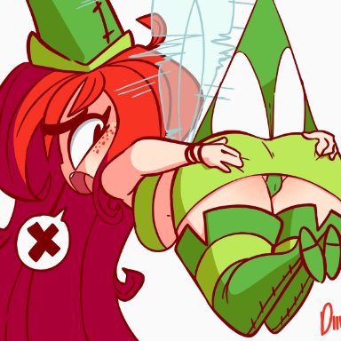 1girls, animated, ass, betilla, big ass, big breasts, bouncing breasts, cameltoe, diives, female, female only, hanging wedgie, large breasts, open mouth, rayman