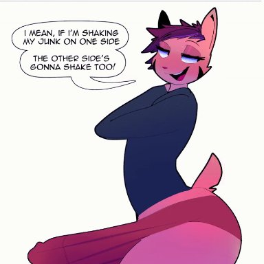 1boy, 2020, 2d, alternate color, animated, animated gif, anthro, anthrofied, ask blog, ass, big ass, big bulge, big penis, black eyes, bouncing butt